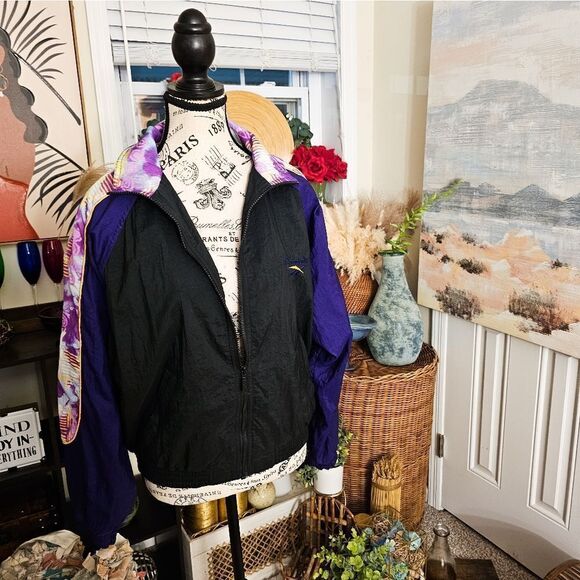 Reebok Vintage Retro Zip UP Windbreaker  Sz S Southwest Design Jacket - Picture 1 of 15